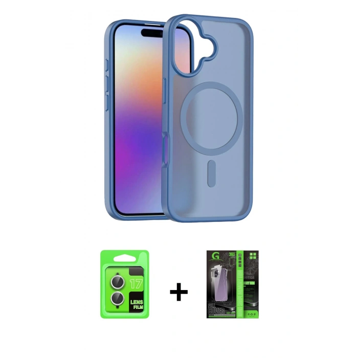 MARSİLYAN™- iPhone 17 Kılıf Siluet Minimal Prime - Şeffaf 360 Full Body Arka Koruyucu + Raze Metal Kamera Lens - GS