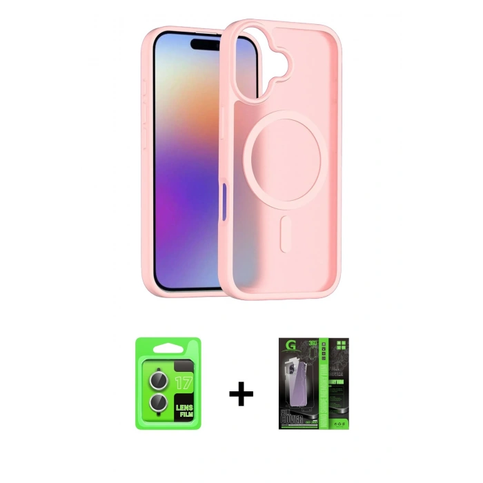 MARSİLYAN™- iPhone 17 Kılıf Siluet Minimal Prime - Şeffaf 360 Full Body Arka Koruyucu + Raze Metal Kamera Lens - GS
