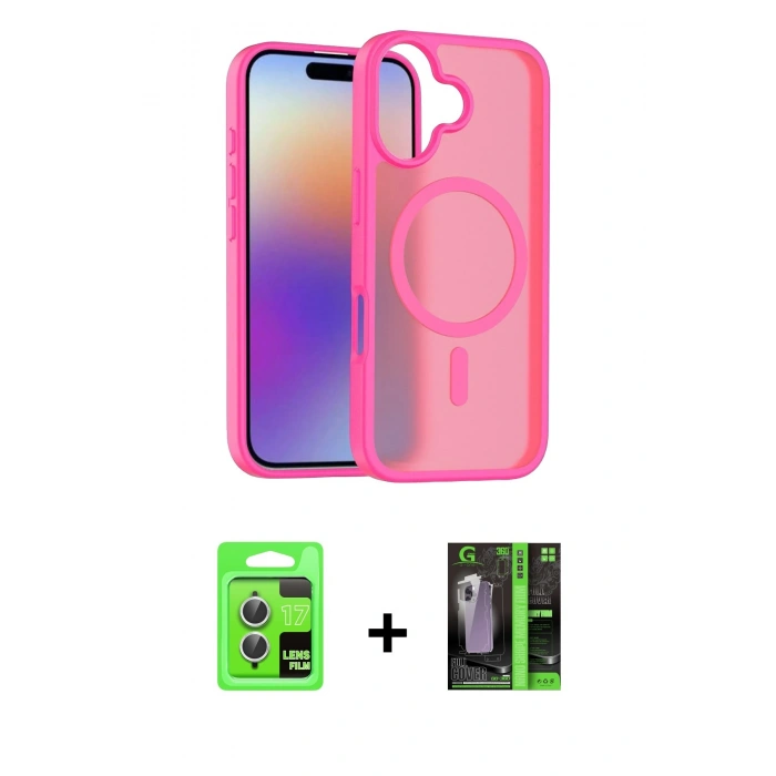 MARSİLYAN™- iPhone 17 Kılıf Siluet Minimal Prime - Şeffaf 360 Full Body Arka Koruyucu + Raze Metal Kamera Lens - GS