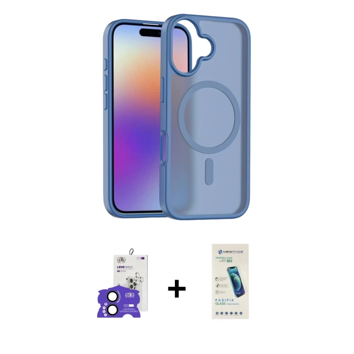 MARSİLYAN™- iPhone 17 Kılıf Siluet Minimal Prime - Şeffaf Pasifik Cam Ekran Koruyucu + Bilvis Titan Kamera Lens - SH