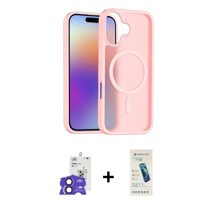 MARSİLYAN™- iPhone 17 Kılıf Siluet Minimal Prime - Şeffaf Pasifik Cam Ekran Koruyucu + Bilvis Titan Kamera Lens - SH