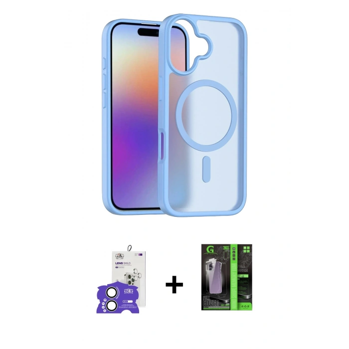 MARSİLYAN™- iPhone 17 Kılıf Siluet Minimal Prime - Siyah 360 Mat Full Body Arka Koruyucu + Bilvis Titan Kamera Lens - AKYL