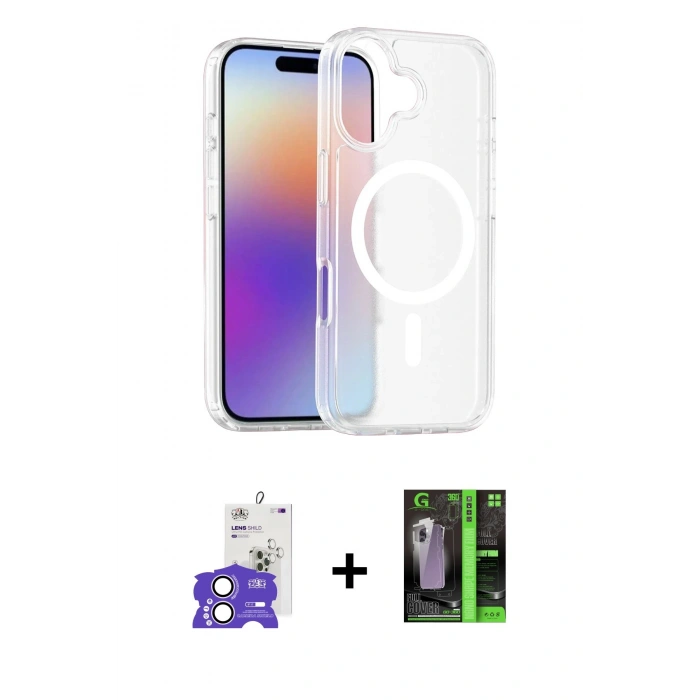 MARSİLYAN™- iPhone 17 Kılıf Siluet Minimal Prime - Siyah 360 Mat Full Body Arka Koruyucu + Bilvis Titan Kamera Lens - LA