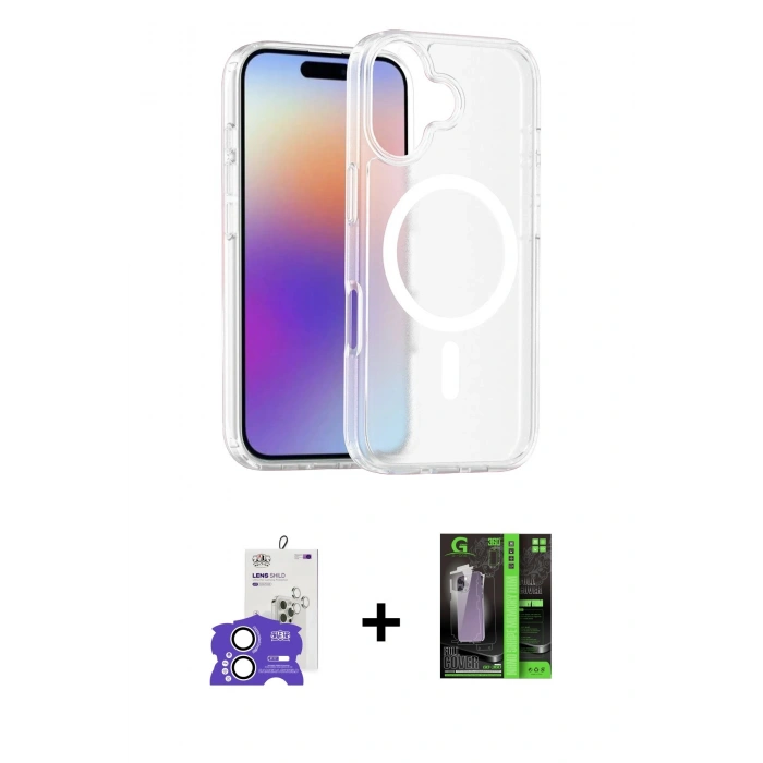 MARSİLYAN™- iPhone 17 Kılıf Siluet Minimal Prime - Siyah 360 Mat Full Body Arka Koruyucu + Bilvis Titan Kamera Lens - GS