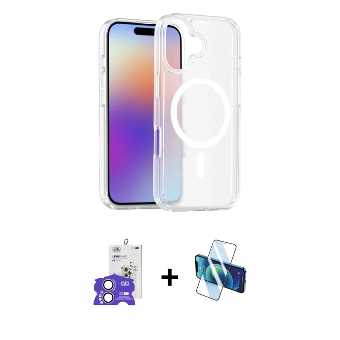 MARSİLYAN™- iPhone 17 Kılıf Siluet Minimal Prime - Siyah 3D Antistatik Cam Ekran Koruyucu + Bilvis Titan Kamera Lens - LA