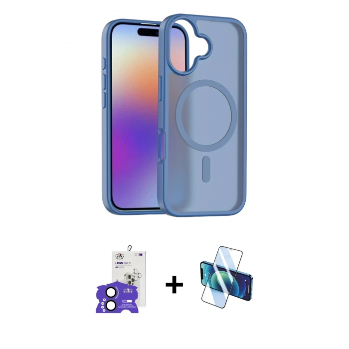MARSİLYAN™- iPhone 17 Kılıf Siluet Minimal Prime - Siyah 3D Antistatik Cam Ekran Koruyucu + Bilvis Titan Kamera Lens - SH