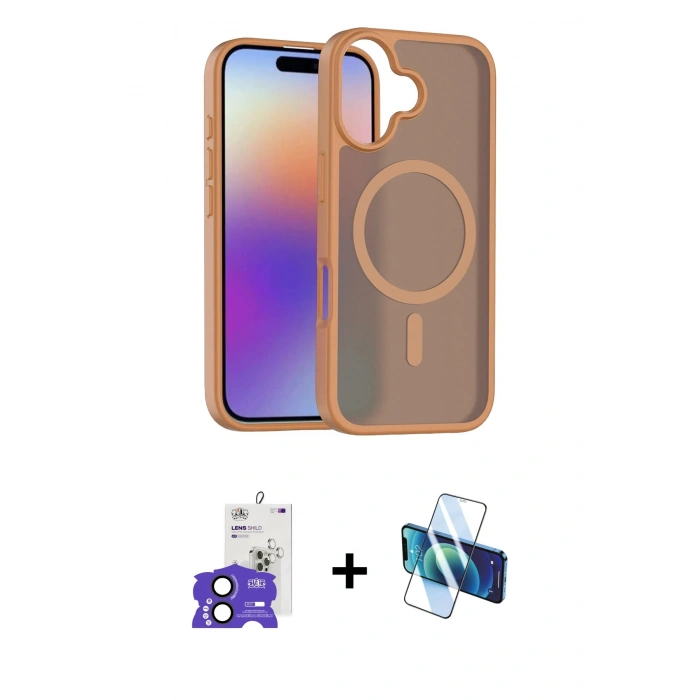 MARSİLYAN™- iPhone 17 Kılıf Siluet Minimal Prime - Siyah 3D Antistatik Cam Ekran Koruyucu + Bilvis Titan Kamera Lens - SH