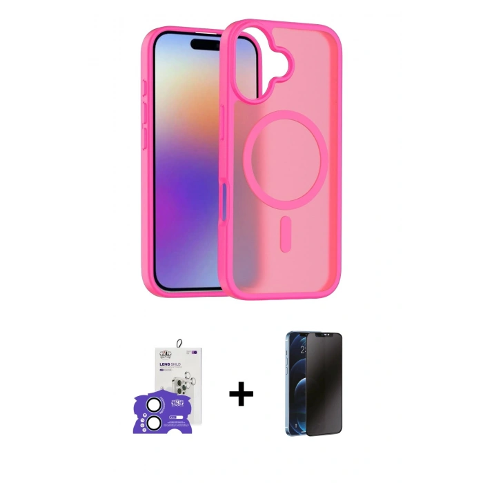 MARSİLYAN™- iPhone 17 Kılıf Siluet Minimal Prime - Siyah 3D Antistatik Hayalet Cam Ekran Koruyucu + Açık Mavi Bilvis Titan Kamera Lens