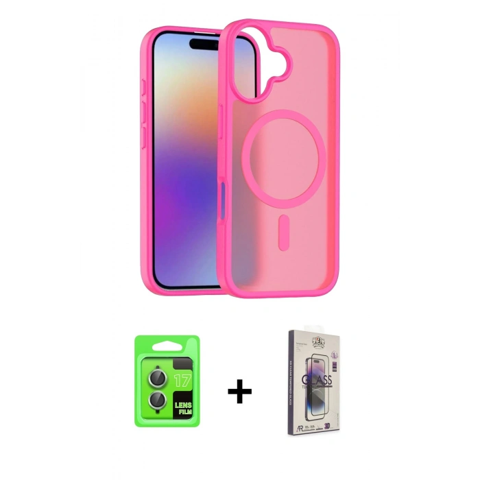 MARSİLYAN™- iPhone 17 Kılıf Siluet Minimal Prime - Siyah Bilvis 3D Cam Ekran Koruyucu + Raze Metal Kamera Lens - AKYL