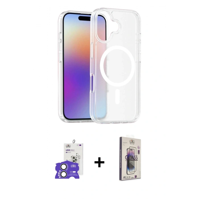 MARSİLYAN™- iPhone 17 Kılıf Siluet Minimal Prime - Siyah Bilvis 3D Cam Ekran Koruyucu + Bilvis Titan Kamera Lens - AKYL