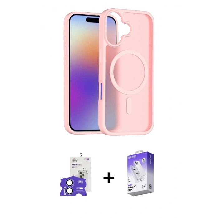 MARSİLYAN™- iPhone 17 Kılıf Siluet Minimal Prime - Siyah Bilvis 5in1 3D Magic Cam Ekran Koruyucu + Açık Mavi Bilvis Titan Kamera Lens