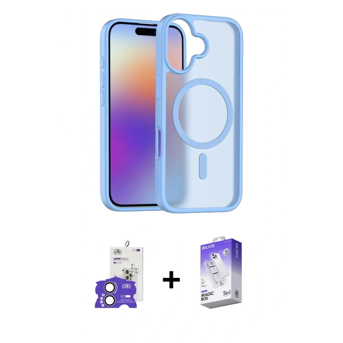 MARSİLYAN™- iPhone 17 Kılıf Siluet Minimal Prime - Siyah Bilvis 5in1 3D Magic Cam Ekran Koruyucu + Bilvis Titan Kamera Lens - AKYL