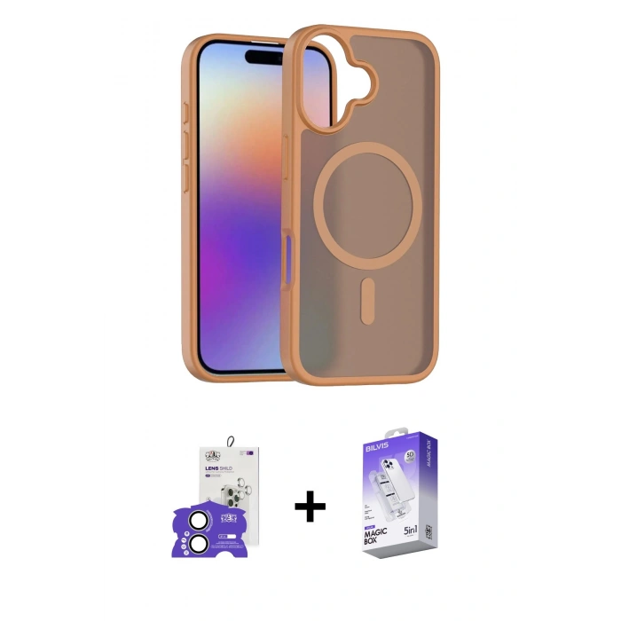 MARSİLYAN™- iPhone 17 Kılıf Siluet Minimal Prime - Siyah Bilvis 5in1 3D Magic Cam Ekran Koruyucu + Bilvis Titan Kamera Lens - AKYL