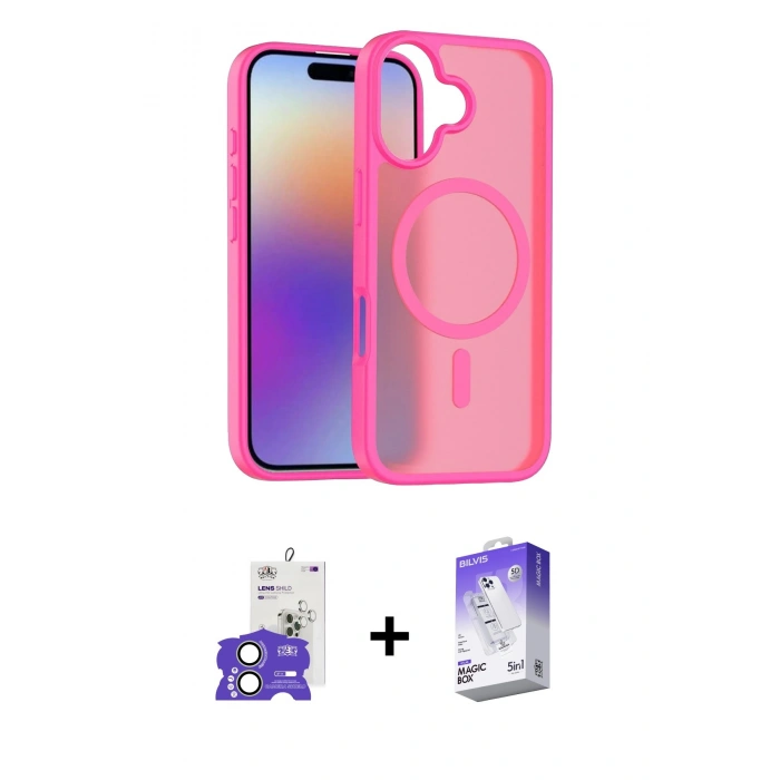 MARSİLYAN™- iPhone 17 Kılıf Siluet Minimal Prime - Siyah Bilvis 5in1 3D Magic Cam Ekran Koruyucu + Bilvis Titan Kamera Lens - AKYL