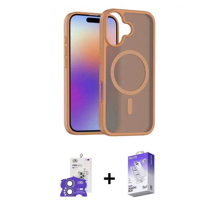 MARSİLYAN™- iPhone 17 Kılıf Siluet Minimal Prime - Siyah Bilvis 5in1 3D Magic Cam Ekran Koruyucu + Bilvis Titan Kamera Lens - LA