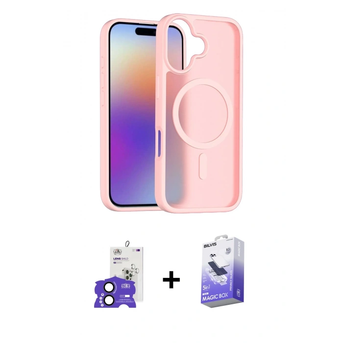 MARSİLYAN™- iPhone 17 Kılıf Siluet Minimal Prime - Siyah Bilvis 5in1 5D Magic Hayalet Cam Ekran Koruyucu + Bilvis Titan Kamera Lens - SH
