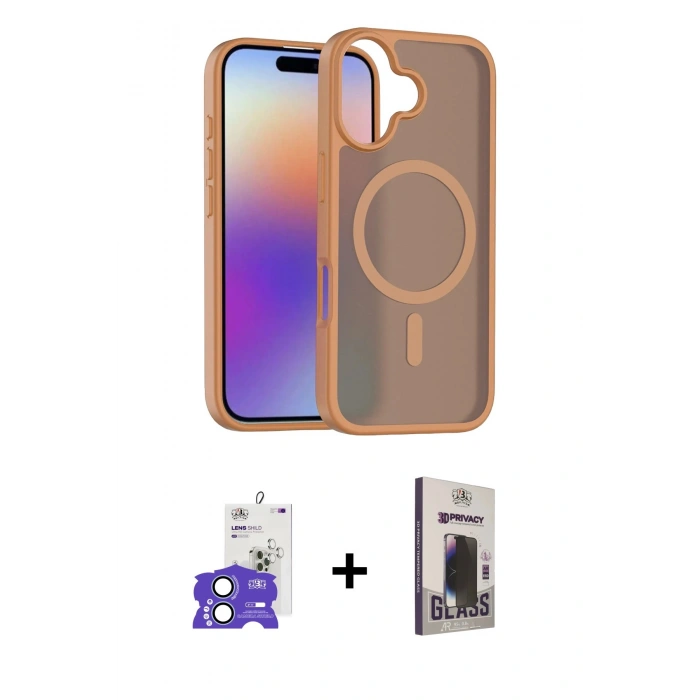 MARSİLYAN™- iPhone 17 Kılıf Siluet Minimal Prime - Siyah Bilvis Hayalet Cam Ekran Koruyucu + Bilvis Titan Kamera Lens - AKMI