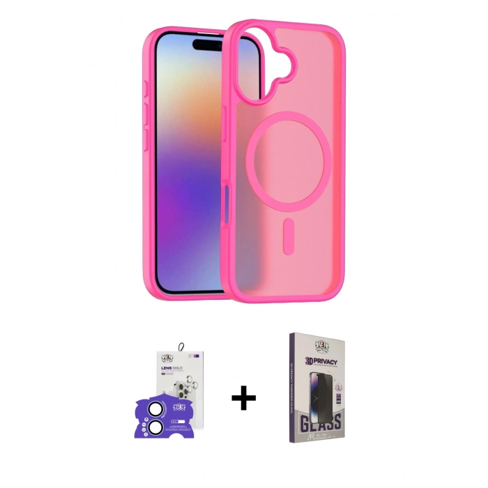 MARSİLYAN™- iPhone 17 Kılıf Siluet Minimal Prime - Siyah Bilvis Hayalet Cam Ekran Koruyucu + Bilvis Titan Kamera Lens - AKMI