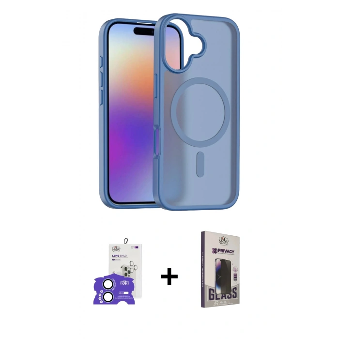 MARSİLYAN™- iPhone 17 Kılıf Siluet Minimal Prime - Siyah Bilvis Hayalet Cam Ekran Koruyucu + Bilvis Titan Kamera Lens - AKMI