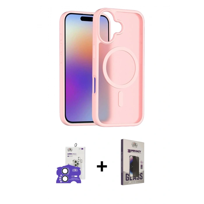 MARSİLYAN™- iPhone 17 Kılıf Siluet Minimal Prime - Siyah Bilvis Hayalet Cam Ekran Koruyucu + Bilvis Titan Kamera Lens - AKMI