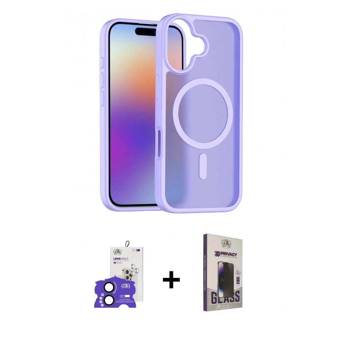 MARSİLYAN™- iPhone 17 Kılıf Siluet Minimal Prime - Siyah Bilvis Hayalet Cam Ekran Koruyucu + Bilvis Titan Kamera Lens - SH
