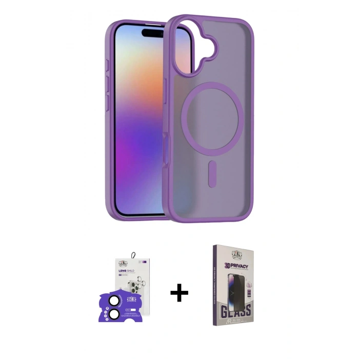 MARSİLYAN™- iPhone 17 Kılıf Siluet Minimal Prime - Siyah Bilvis Hayalet Cam Ekran Koruyucu + Bilvis Titan Kamera Lens - SH