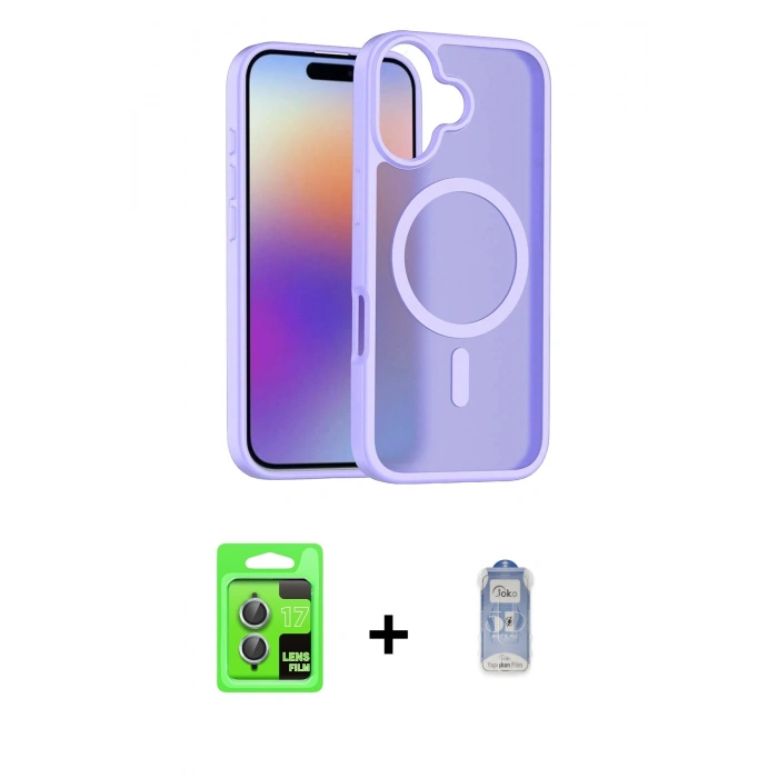 MARSİLYAN™- iPhone 17 Kılıf Siluet Minimal Prime - Siyah Joko Magic 5D Cam + Raze Metal Kamera Lens - AKMI