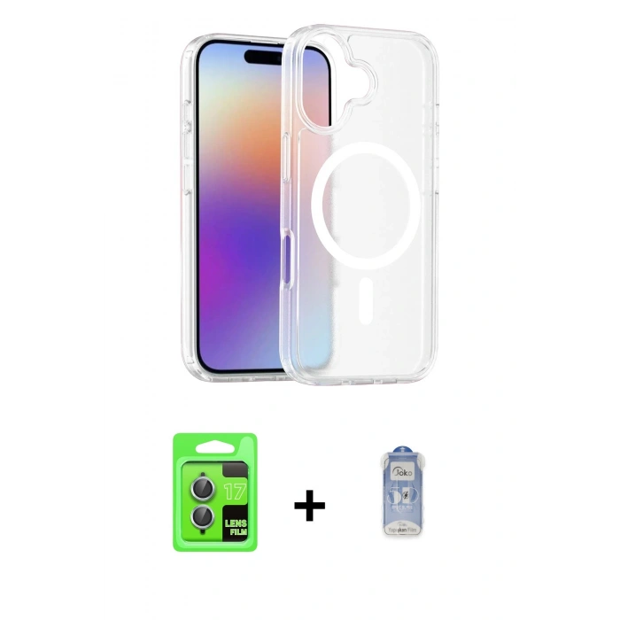 MARSİLYAN™- iPhone 17 Kılıf Siluet Minimal Prime - Siyah Joko Magic 5D Cam + Raze Metal Kamera Lens - AKMI