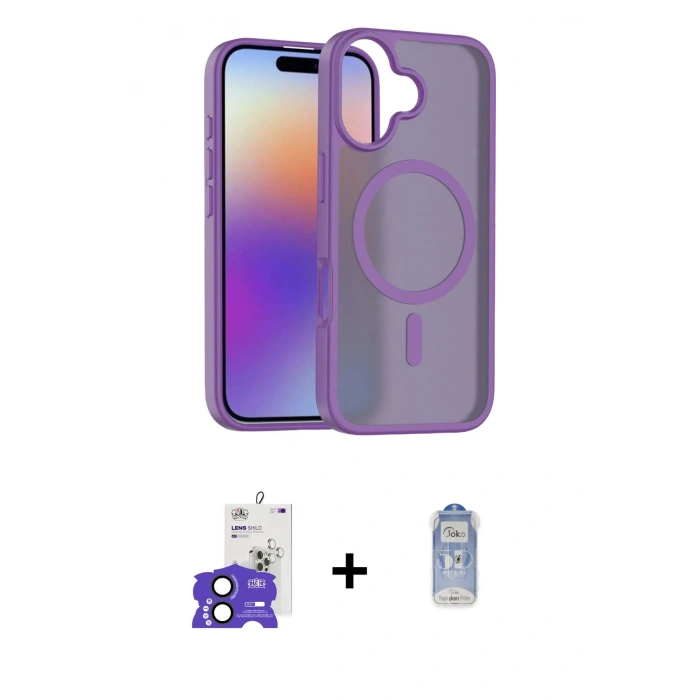 MARSİLYAN™- iPhone 17 Kılıf Siluet Minimal Prime - Siyah Joko Magic 5D Cam + Bilvis Titan Kamera Lens - SH