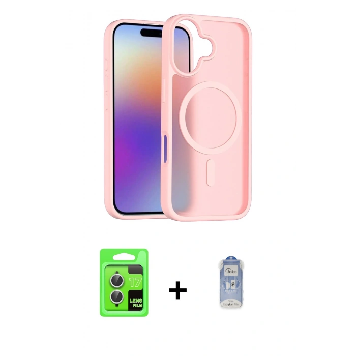MARSİLYAN™- iPhone 17 Kılıf Siluet Minimal Prime - Siyah Joko Magic 5D Cam + Raze Metal Kamera Lens - GS
