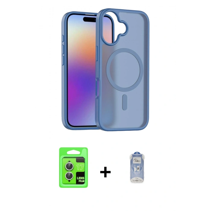 MARSİLYAN™- iPhone 17 Kılıf Siluet Minimal Prime - Siyah Joko Magic 5D Cam + Raze Metal Kamera Lens - GS