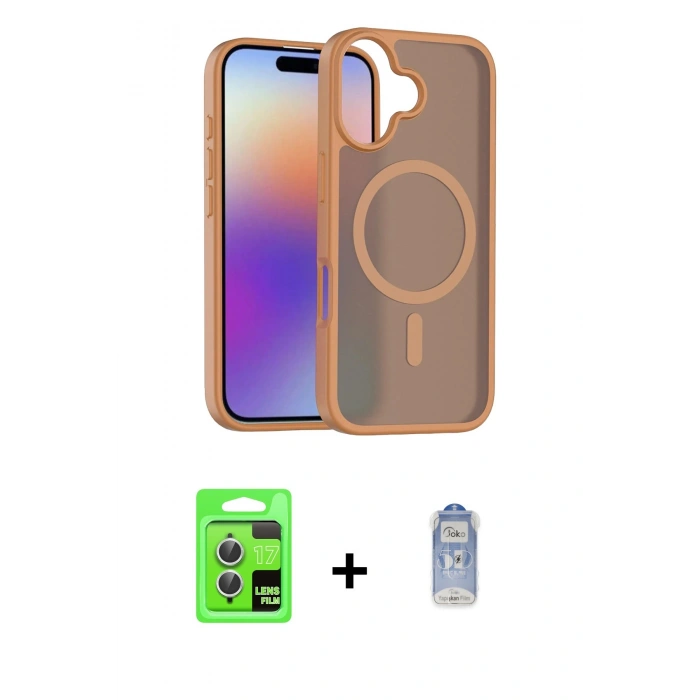 MARSİLYAN™- iPhone 17 Kılıf Siluet Minimal Prime - Siyah Joko Magic 5D Cam + Raze Metal Kamera Lens - GS