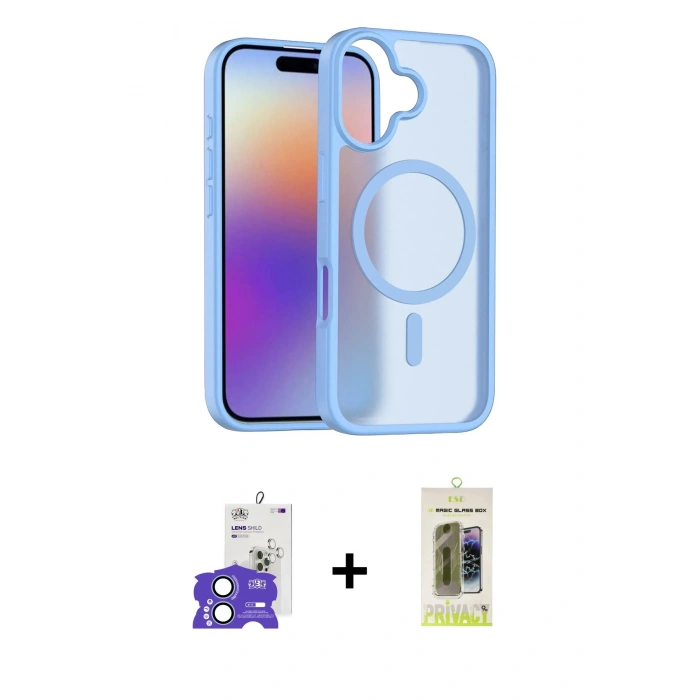 MARSİLYAN™- iPhone 17 Kılıf Siluet Minimal Prime - Siyah Joko Magic 5D Hayalet Cam + Bilvis Titan Kamera Lens - AKMI