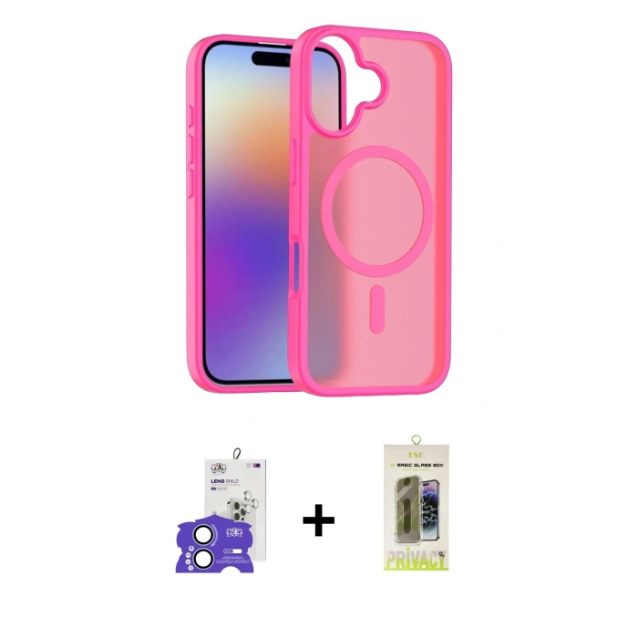 MARSİLYAN™- iPhone 17 Kılıf Siluet Minimal Prime - Siyah Joko Magic 5D Hayalet Cam + Bilvis Titan Kamera Lens - AKMI