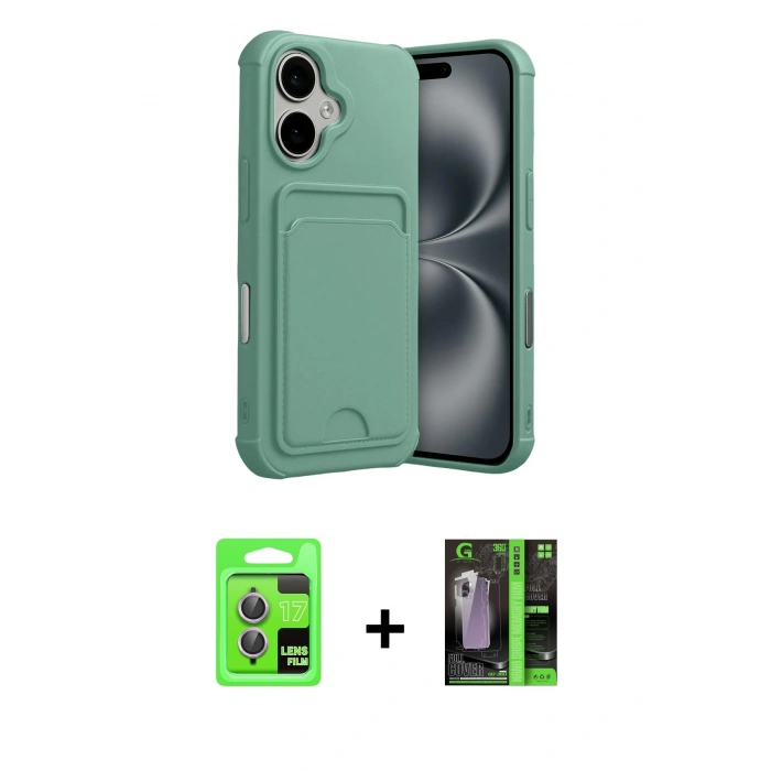 MARSİLYAN™- iPhone 17 Kılıf Vadi Çizgi Prime - Şeffaf 360 Full Body Arka Koruyucu + Raze Metal Kamera Lens - AKMR