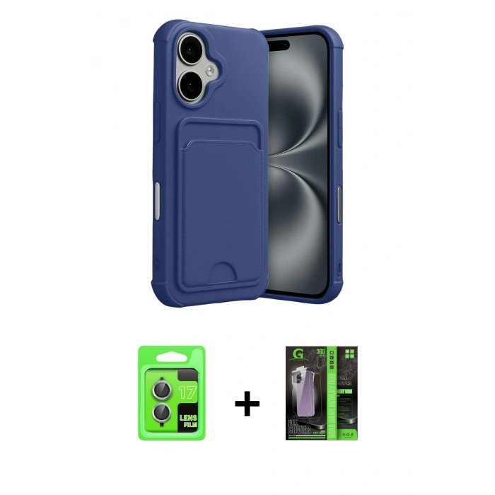 MARSİLYAN™- iPhone 17 Kılıf Vadi Çizgi Prime - Şeffaf 360 Full Body Arka Koruyucu + Raze Metal Kamera Lens - AKMI