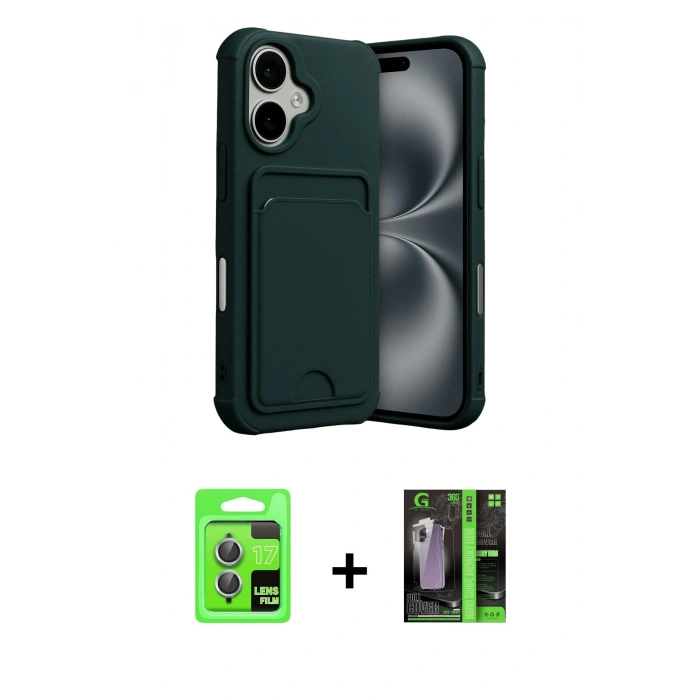 MARSİLYAN™- iPhone 17 Kılıf Vadi Çizgi Prime - Şeffaf 360 Full Body Arka Koruyucu + Raze Metal Kamera Lens - AKMI