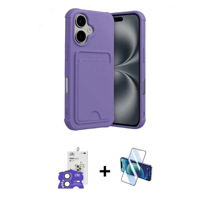 MARSİLYAN™- iPhone 17 Kılıf Vadi Çizgi Prime - Siyah 3D Antistatik Seramik Nano Ekran Koruyucu + Bilvis Titan Kamera Lens - AKYL