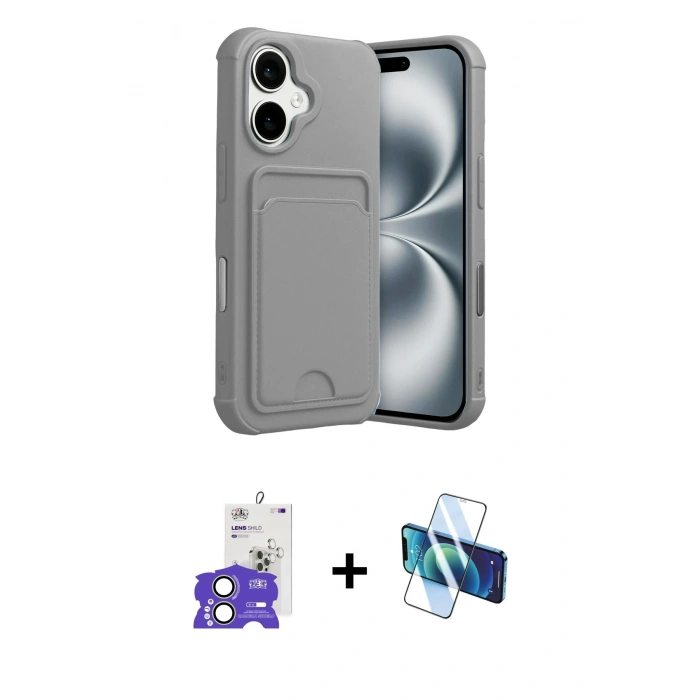 MARSİLYAN™- iPhone 17 Kılıf Vadi Çizgi Prime - Siyah 3D Antistatik Seramik Nano Ekran Koruyucu + Bilvis Titan Kamera Lens - AKYL
