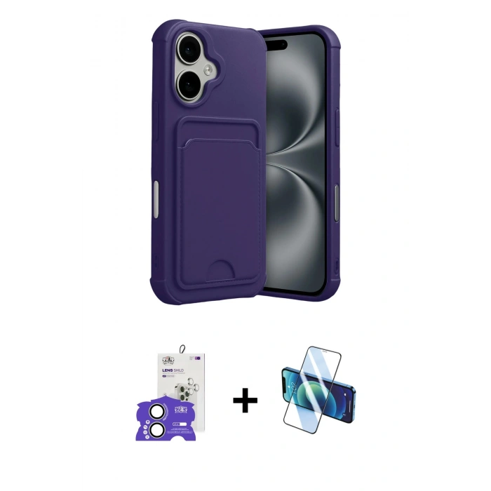 MARSİLYAN™- iPhone 17 Kılıf Vadi Çizgi Prime - Siyah 3D Antistatik Seramik Nano Ekran Koruyucu + Bilvis Titan Kamera Lens - AKYL
