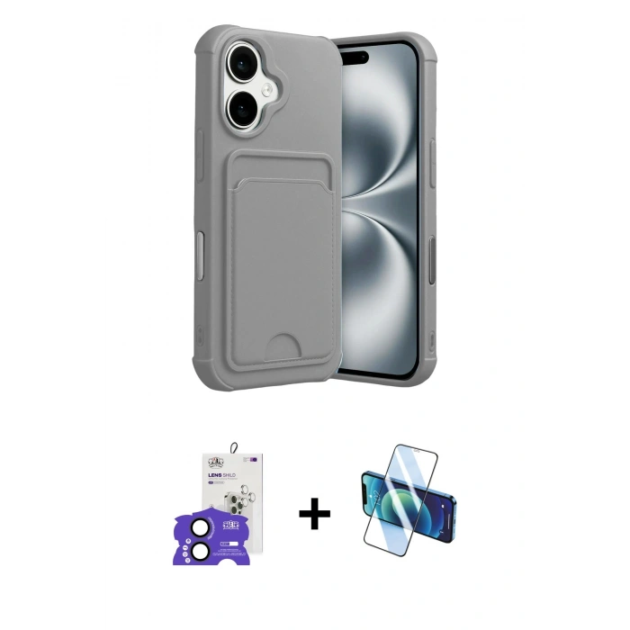 MARSİLYAN™- iPhone 17 Kılıf Vadi Çizgi Prime - Siyah 3D Antistatik Seramik Nano Ekran Koruyucu + Bilvis Titan Kamera Lens - SH