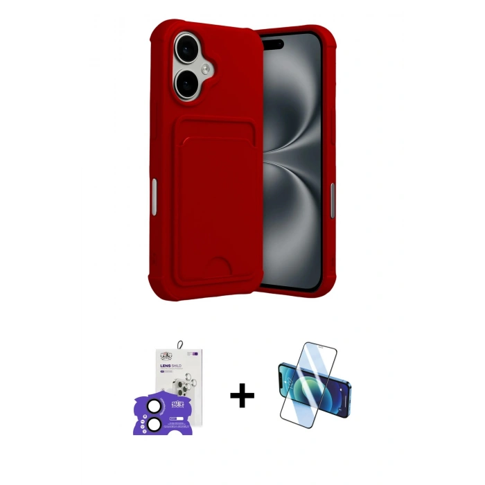 MARSİLYAN™- iPhone 17 Kılıf Vadi Çizgi Prime - Siyah 3D Antistatik Seramik Nano Ekran Koruyucu + Bilvis Titan Kamera Lens - SH