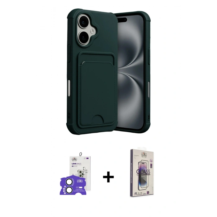 MARSİLYAN™- iPhone 17 Kılıf Vadi Çizgi Prime - Siyah Bilvis 3D Cam Ekran Koruyucu + Bilvis Titan Kamera Lens - AKMI