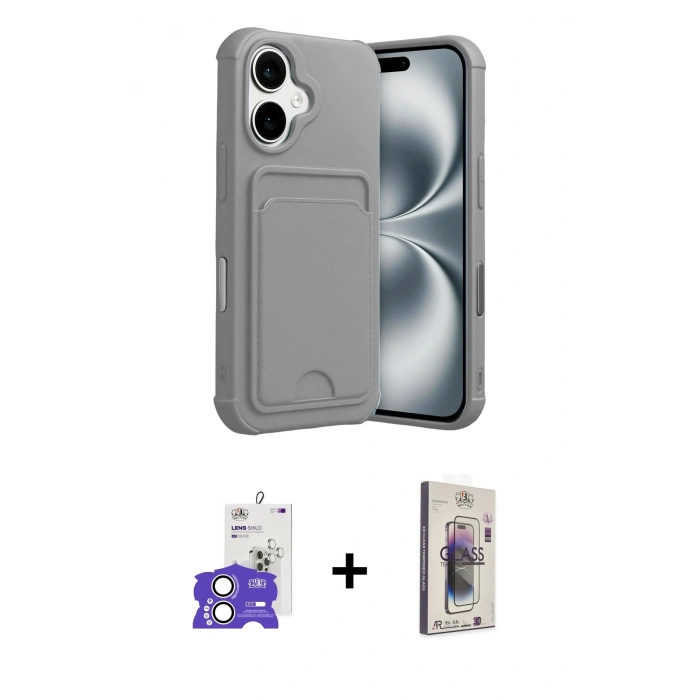 MARSİLYAN™- iPhone 17 Kılıf Vadi Çizgi Prime - Siyah Bilvis 3D Cam Ekran Koruyucu + Bilvis Titan Kamera Lens - GS
