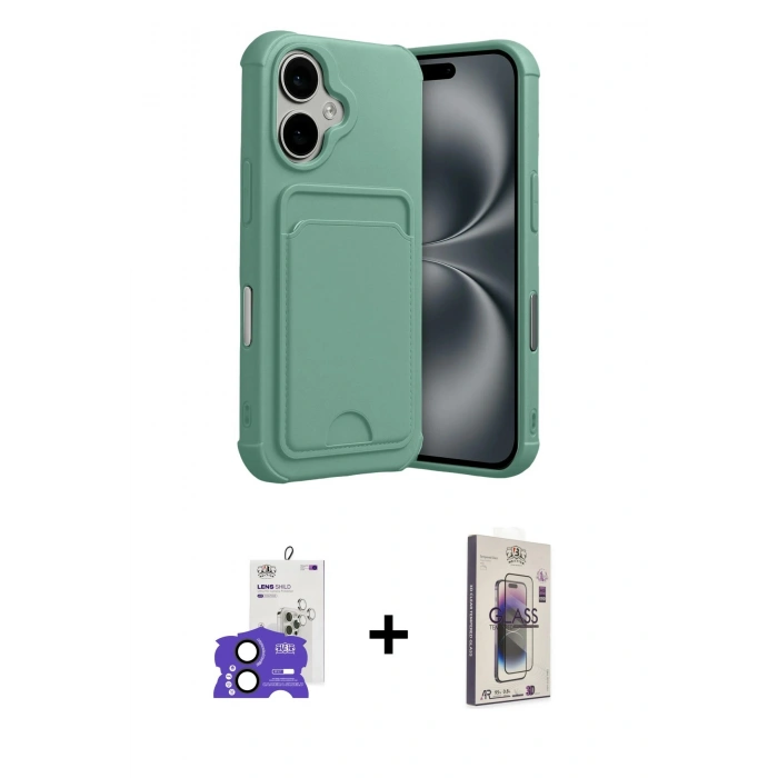 MARSİLYAN™- iPhone 17 Kılıf Vadi Çizgi Prime - Siyah Bilvis 3D Cam Ekran Koruyucu + Bilvis Titan Kamera Lens - SH