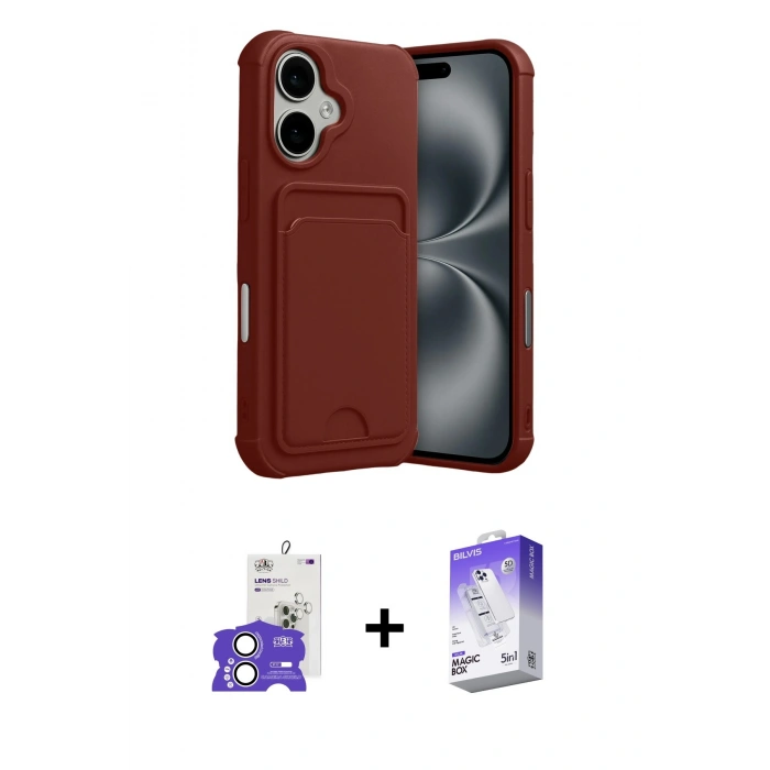 MARSİLYAN™- iPhone 17 Kılıf Vadi Çizgi Prime - Siyah Bilvis 5in1 3D Magic Cam Ekran Koruyucu + Bilvis Titan Kamera Lens - GS