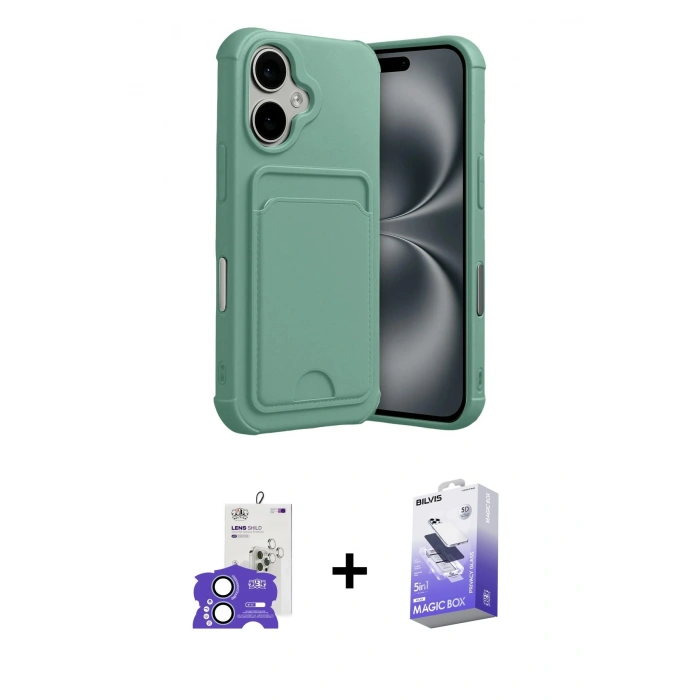 MARSİLYAN™- iPhone 17 Kılıf Vadi Çizgi Prime - Siyah Bilvis 5in1 5D Magic Hayalet Cam Ekran Koruyucu + Bilvis Titan Kamera Lens - AKMI