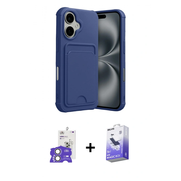 MARSİLYAN™- iPhone 17 Kılıf Vadi Çizgi Prime - Siyah Bilvis 5in1 5D Magic Hayalet Cam Ekran Koruyucu + Bilvis Titan Kamera Lens - GS