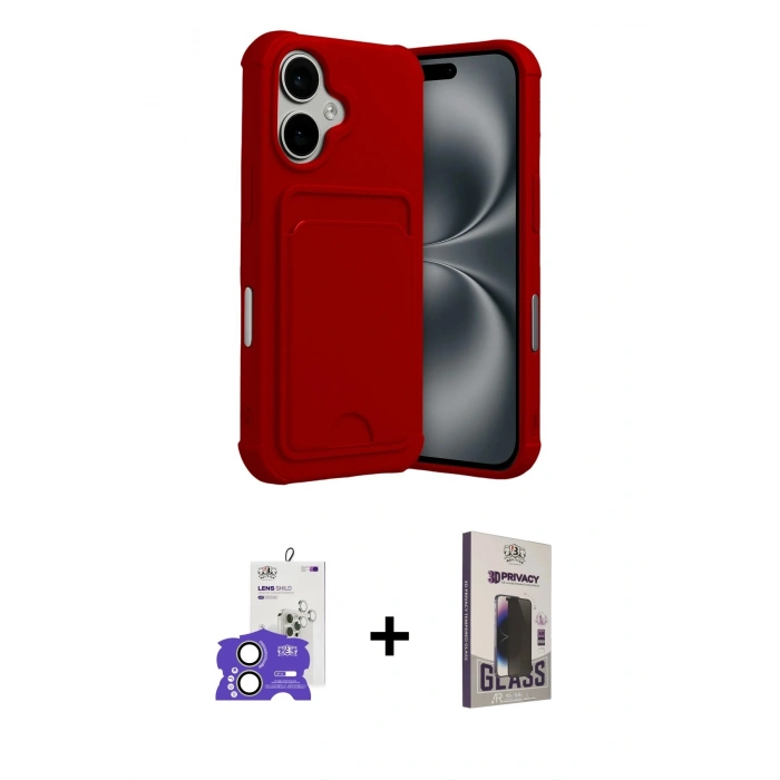 MARSİLYAN™- iPhone 17 Kılıf Vadi Çizgi Prime - Siyah Bilvis Hayalet Cam Ekran Koruyucu + Bilvis Titan Kamera Lens - AKYL