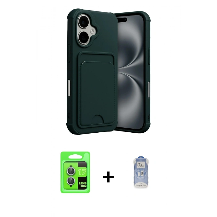 MARSİLYAN™- iPhone 17 Kılıf Vadi Çizgi Prime - Siyah Joko Magic 5D Cam + Raze Metal Kamera Lens - AKMI